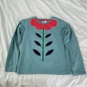 Hanna Andersson Sz 140 (10) Long sleeves sleeves top applique floral flower